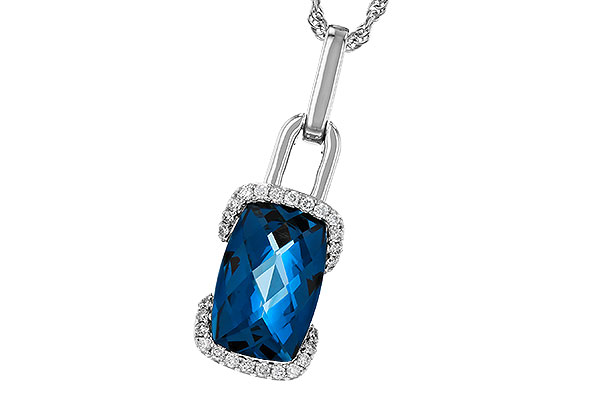 B329-90484: NECK 3.75 LONDON BLUE TOPAZ 3.90 TGW (12x8MM LBT)