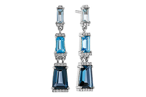 E329-85938: EARRINGS 2.55 BLUE TOPAZ 2.62 TGW
