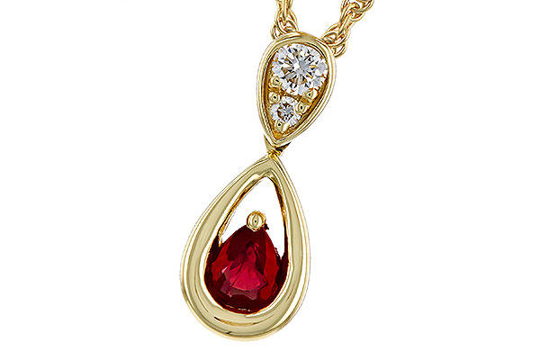 F329-85038: NECKLACE .20 RUBY .26 TGW (4x3 RUBY)