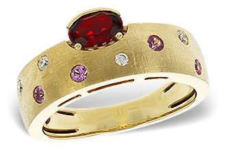 F329-88702: LDS RG .58 MULTI CLR (GAR & PINK SAPP) .66 TGW