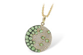 H243-48711: NECK .95 ROSE CUT GREEN GARNET 1.37 TGW