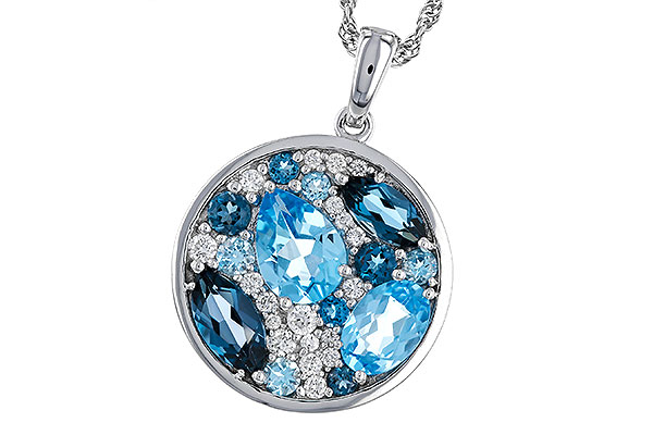 H329-85938: NECKLACE 2.31 TW BLUE TOPAZ 2.48 TGW