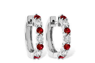 K056-21383: EARRINGS .64 RUBY 1.05 TGW