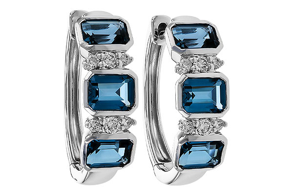 K329-84156: EARRINGS 1.37 TW LONDON BLUE TOPAZ 1.48 TGW