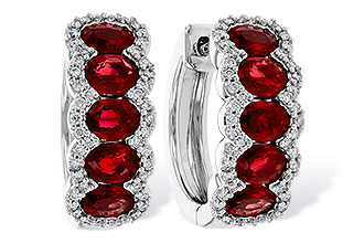 K329-88720: EARRINGS 2.20 TW RUBY 2.45 TGW