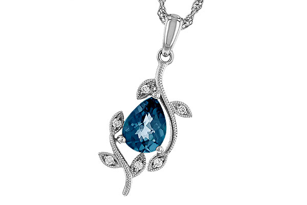 M329-85965: NECK 1.20 LONDON BLUE TOPAZ 1.25 TGW (8x6MM LBT)